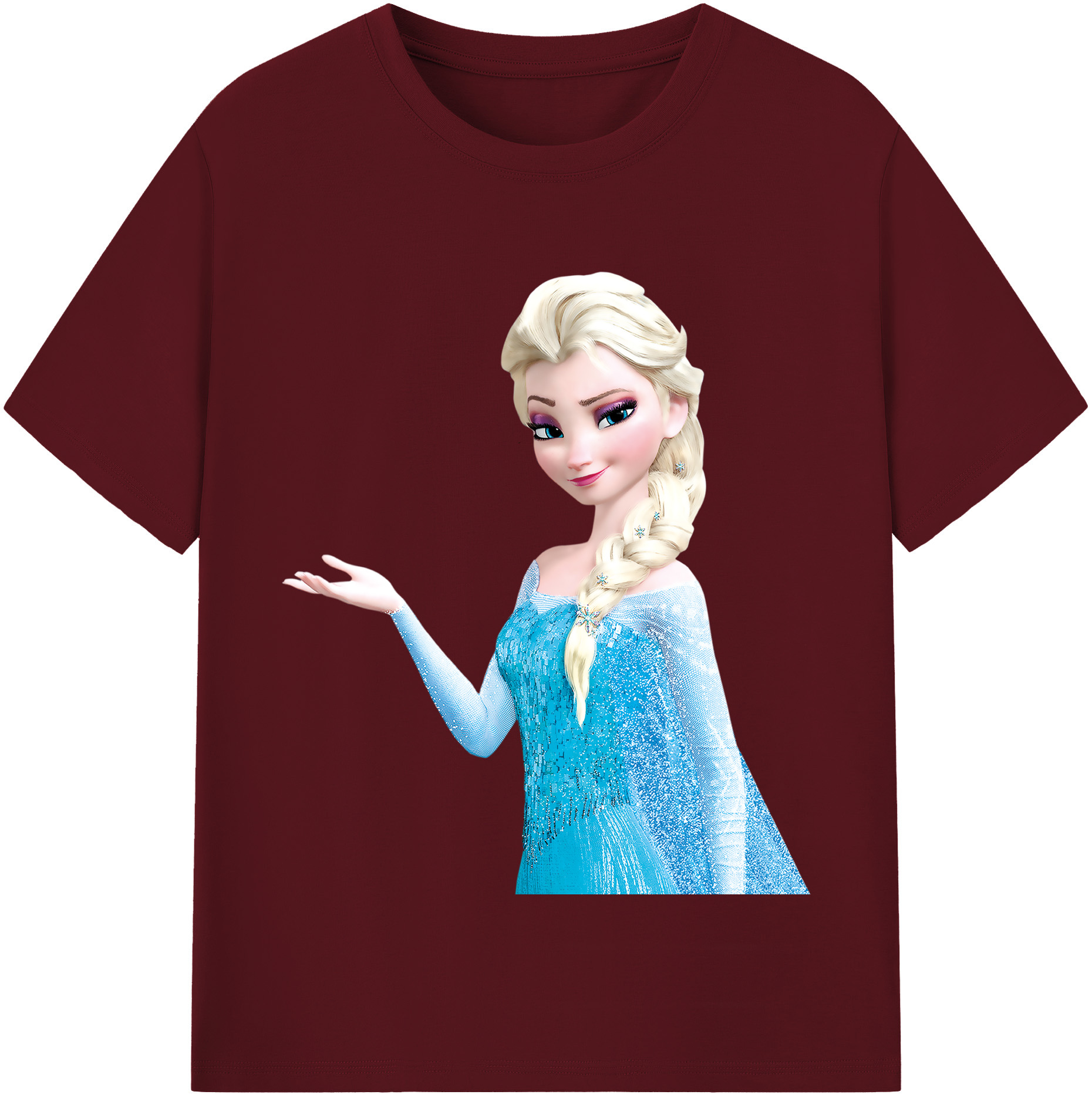 （画像用） アナと雪の女王 アンナ エルサ Frozen Anna Elsa 綿100％半袖Tシャツ（フロントプリント）